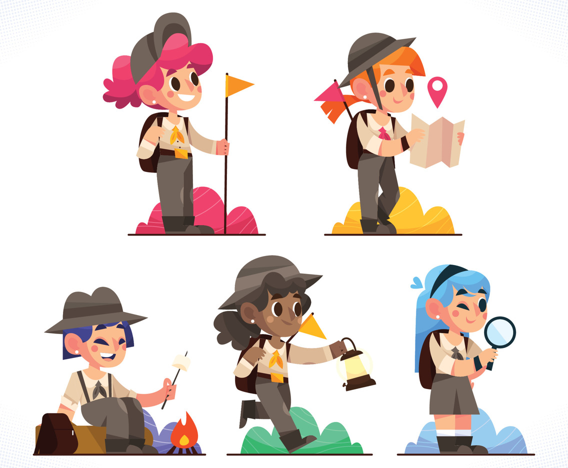 Female Scouts on Outdoor Activities