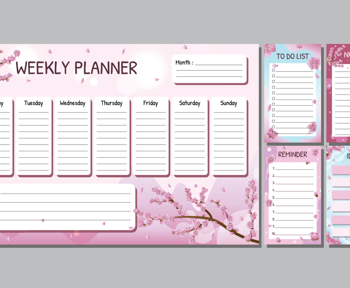 Journal Template Spring Cherry Blossom