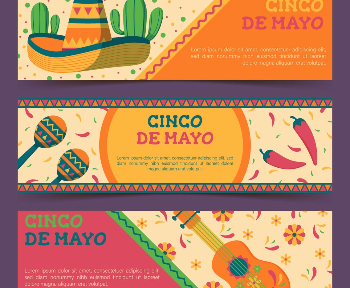 Set of Cinco de Mayo Banner