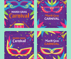 Mardi Gras Carnival Social Media Post template
