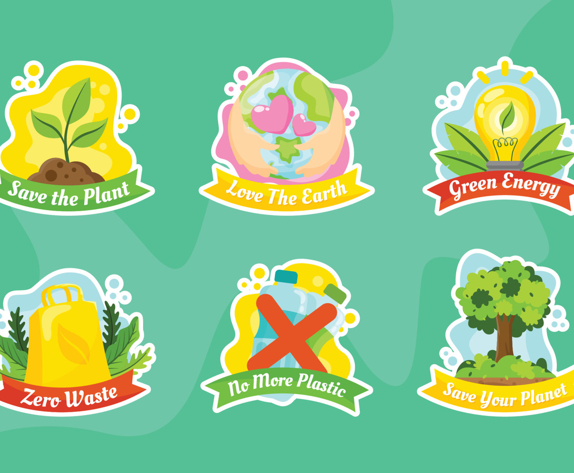 Happy Earth Day Cute Sticker Set