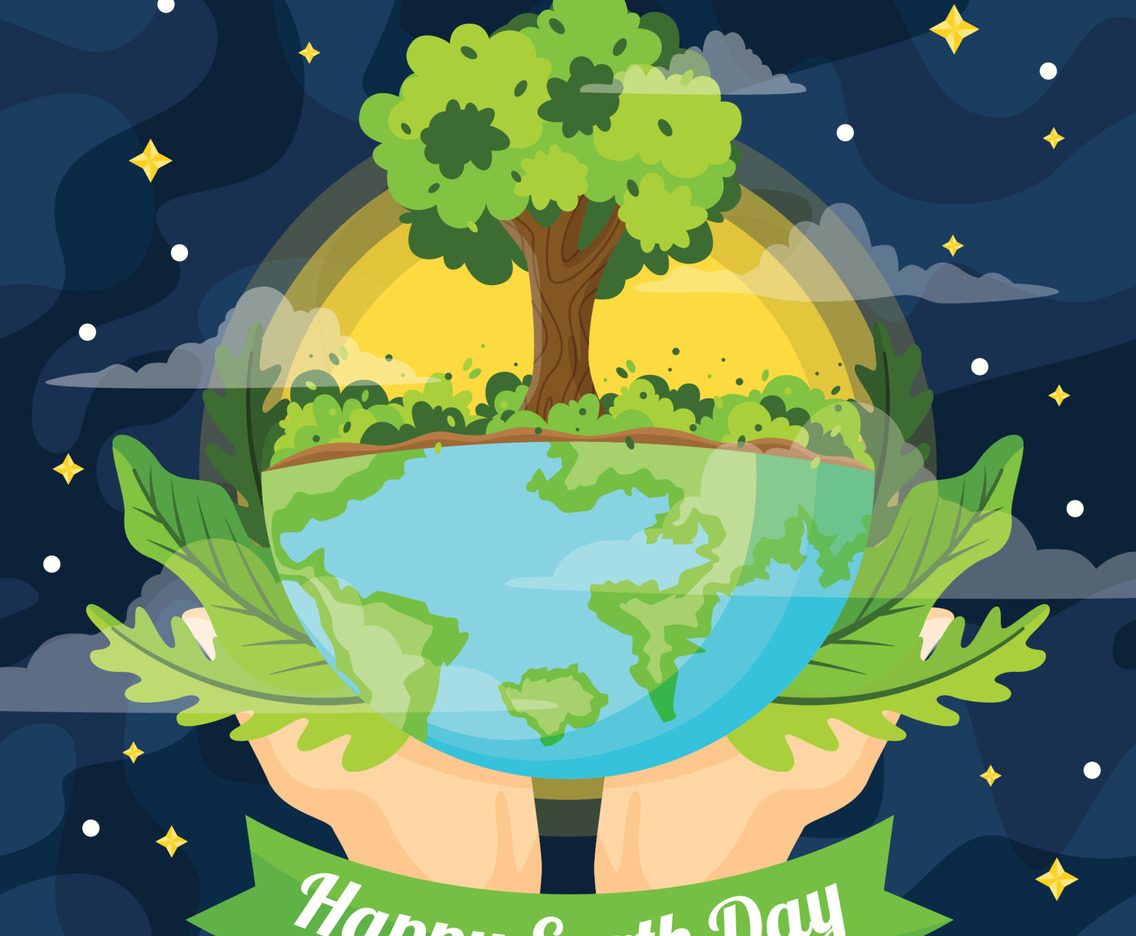 Cute Happy Earth Day  Drawing Concept