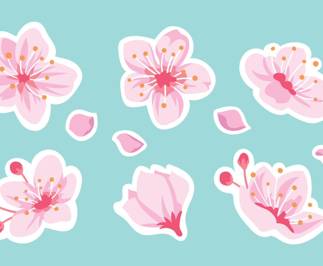 Cherry Blossom Flower Sticker Collection