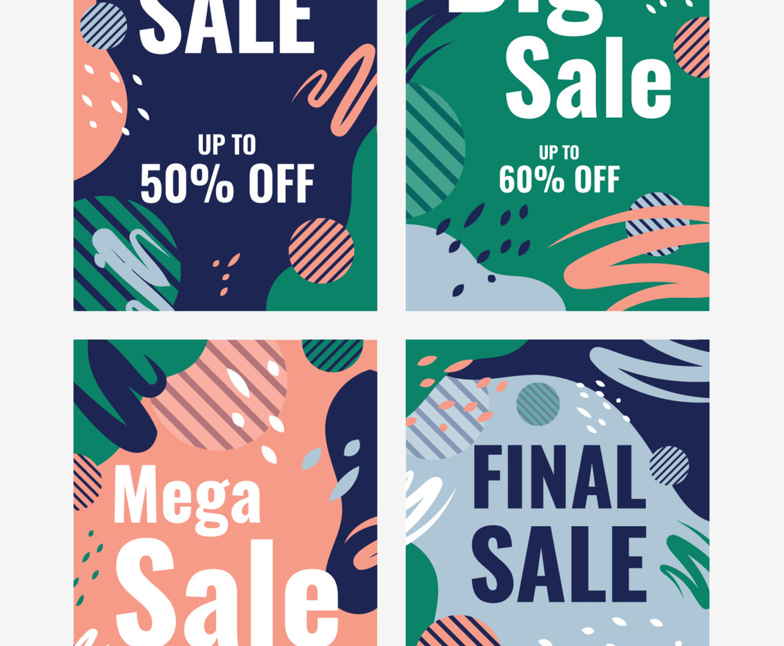 Abstract Social Media Post Template Set