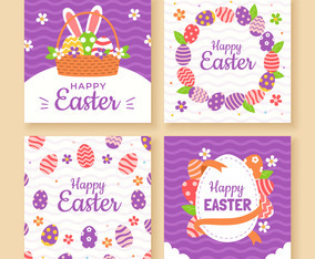 Happy Easter Greeting Card Set