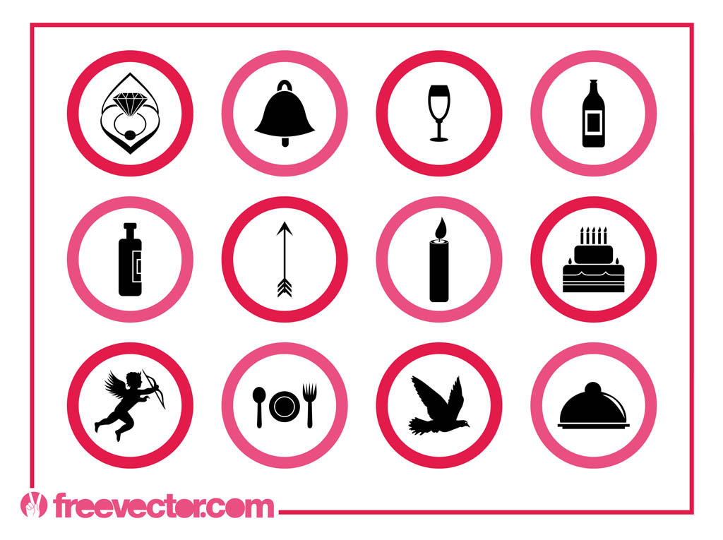 Love And Marriage Icons Graphics