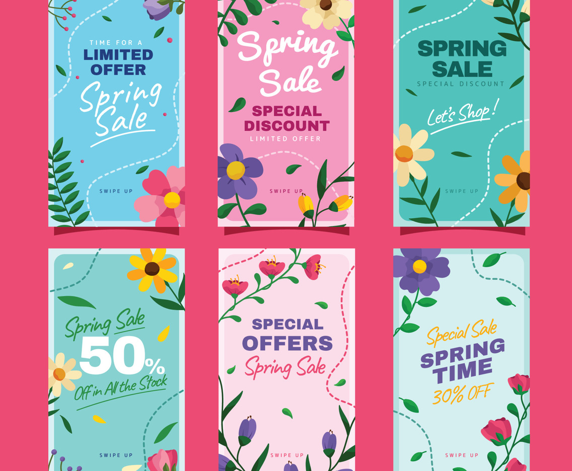 Spring Sale Social Media Post Template Collection