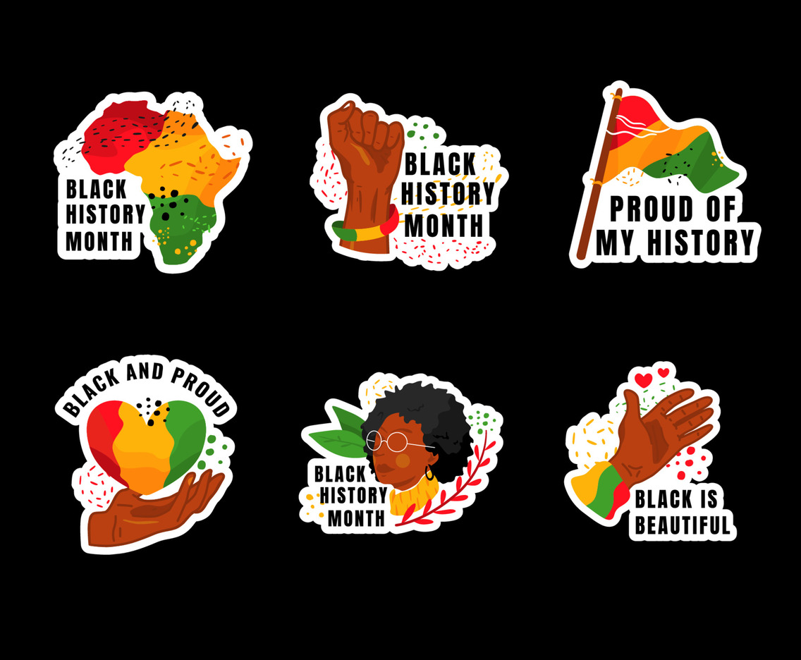 Black History Month Stickers Set