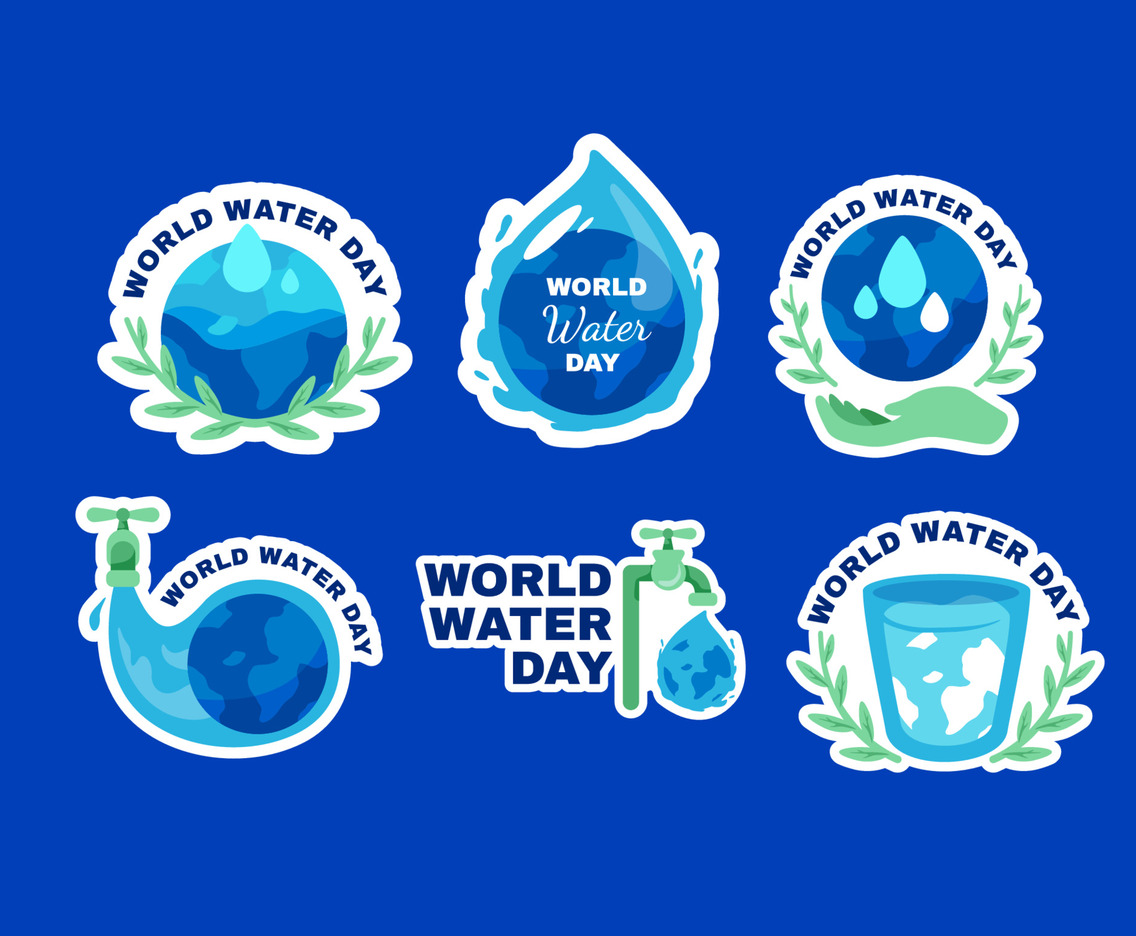 World Water Day Stickers Set