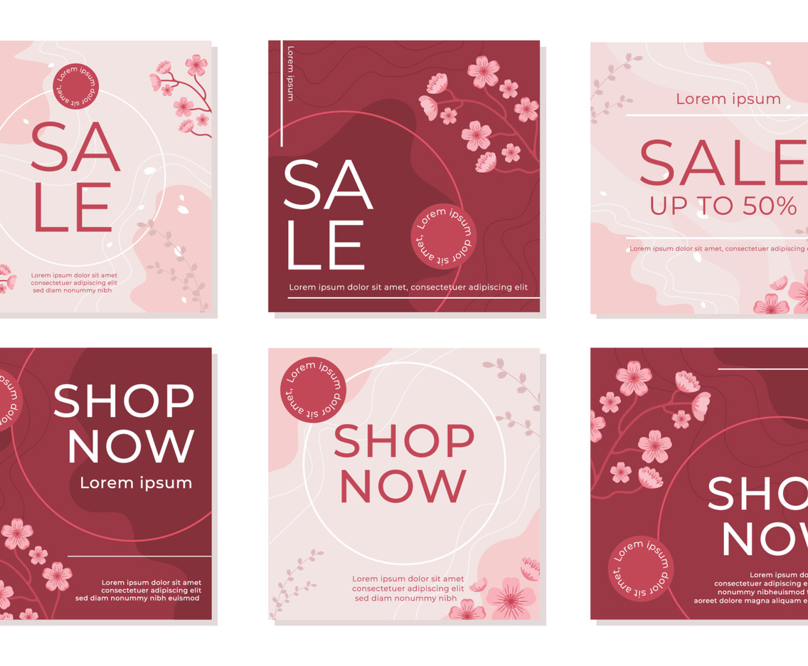 Cherry blossom social media template Design