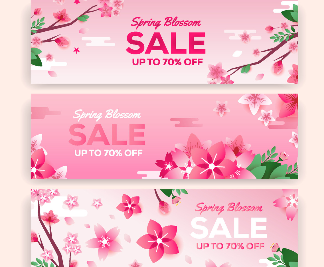 Cherry Blossom Season Sale Banner Template