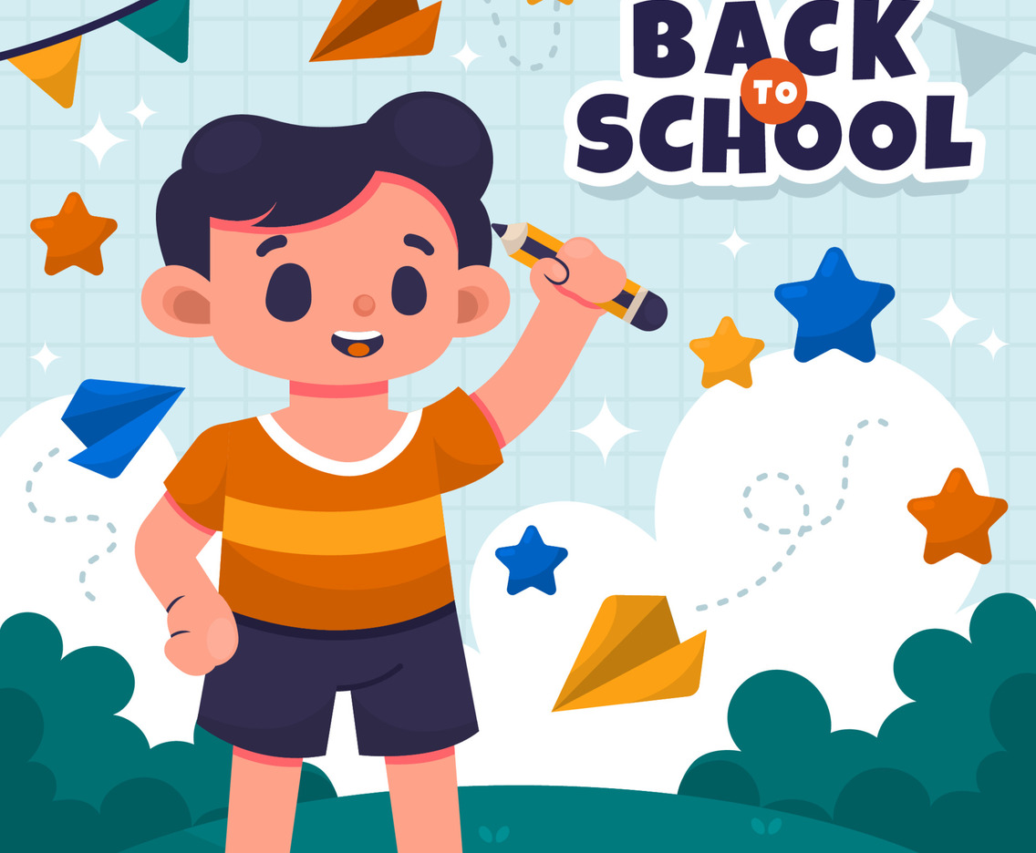 Back to School Concept with Boy Character