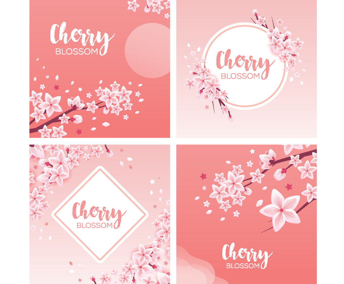 Cherry Blossom Season Greeting Social Media Post Template