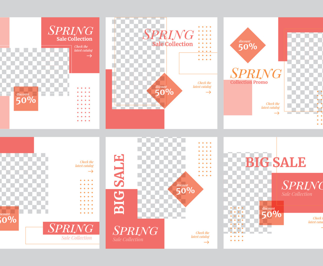 Spring Fashion Sale with Minimalist Layout Social Media Post