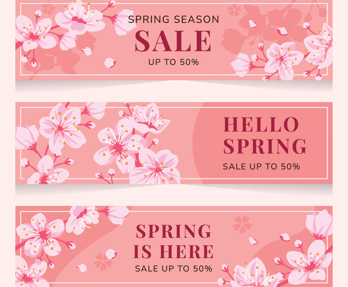Cherry Blosson Season Sale Banner