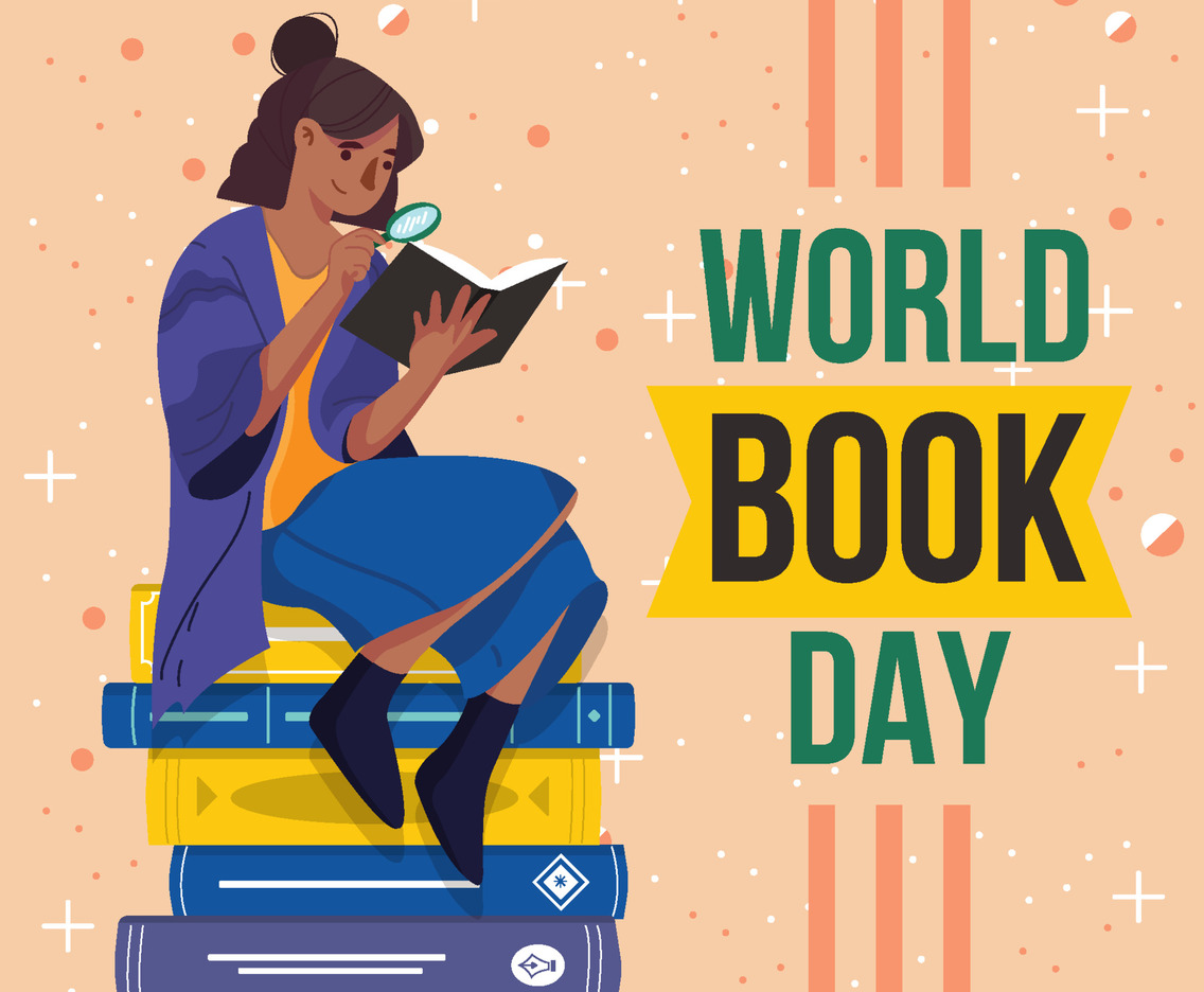 Girl With Lup Reading Book Concept