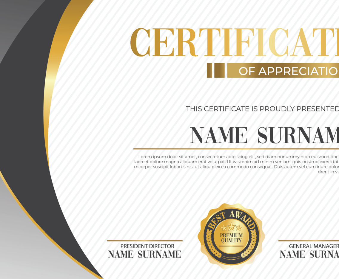 Certificate Template with Modern Design