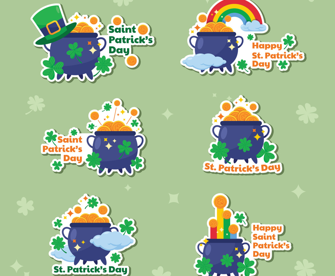 Pot of Gold Stickers Set