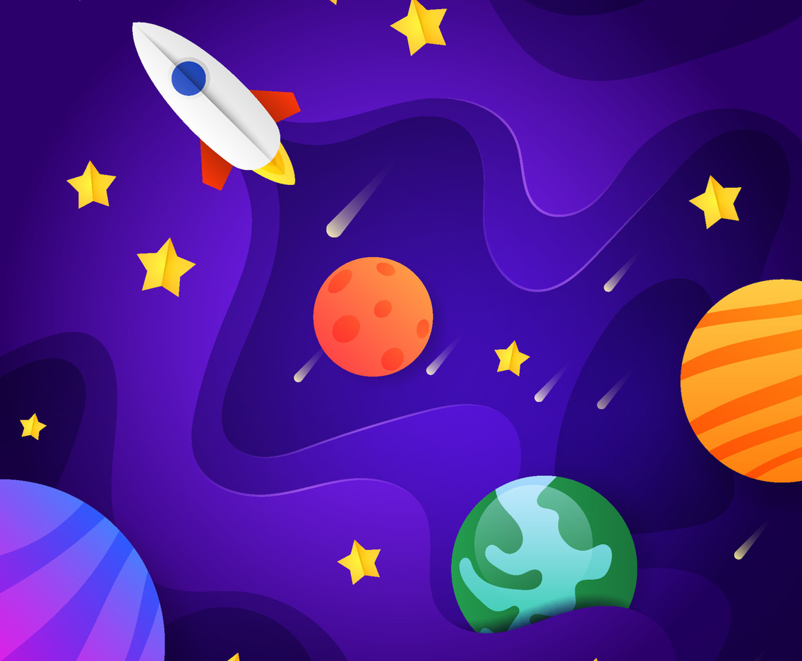 Space Universe Paper Cut Background