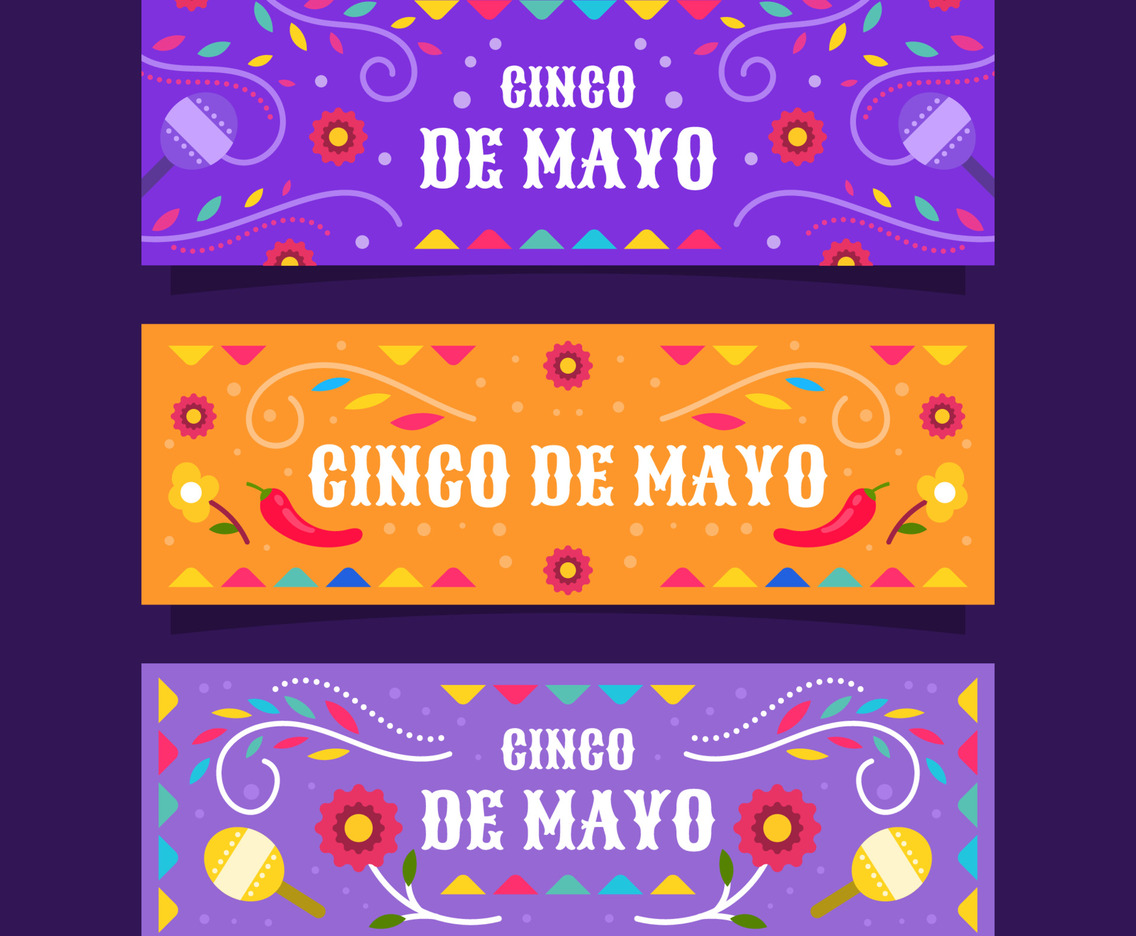 Flat Cinco De Mayo Banner Collection