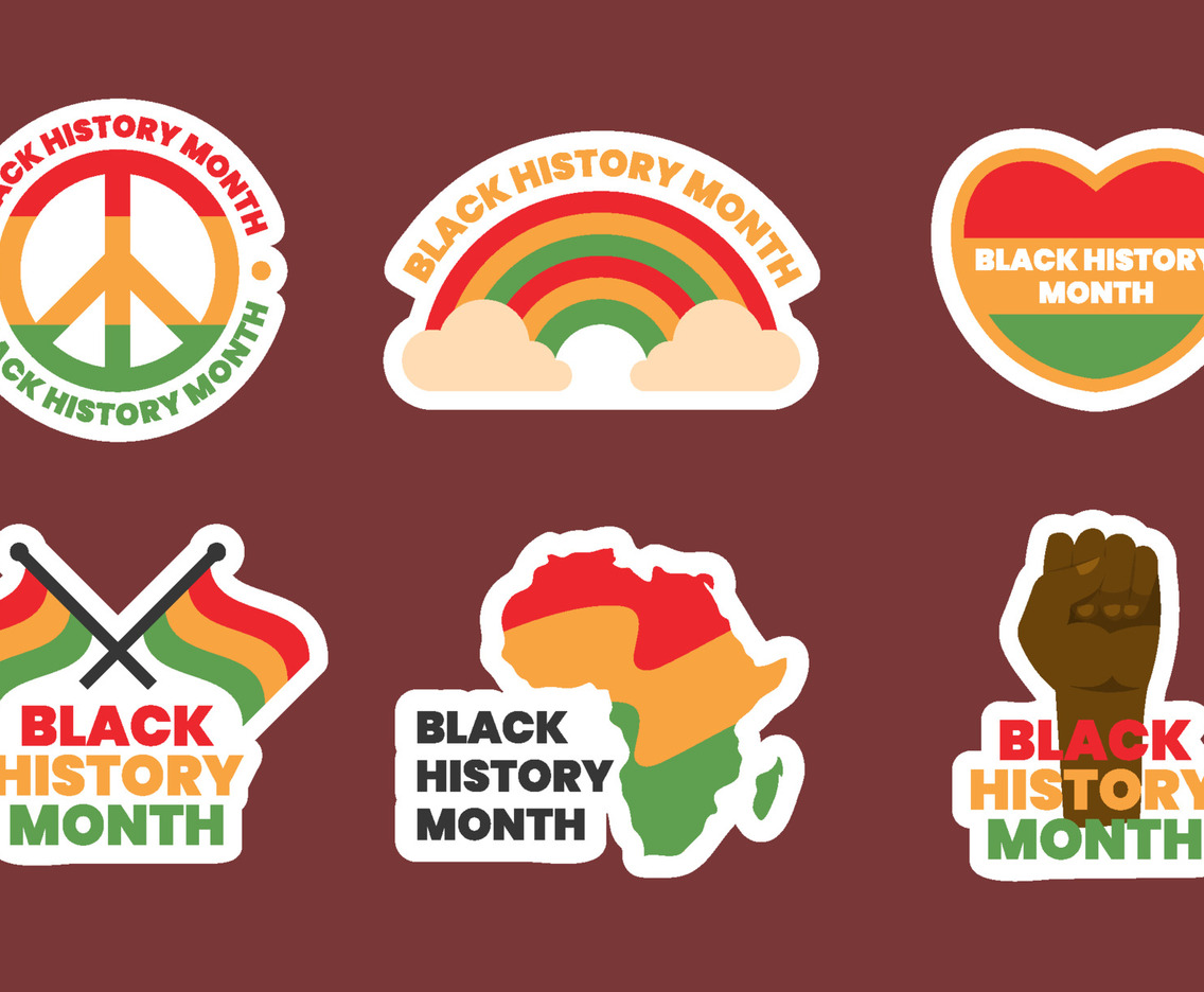 Awareness Black History Month Sticker Collection