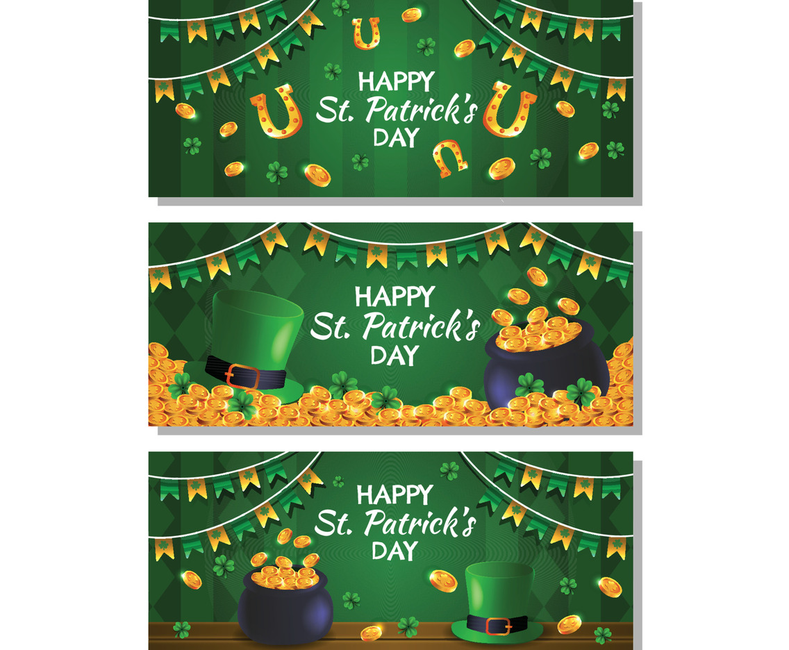 St. Patrick's Day Gold Coins Banner