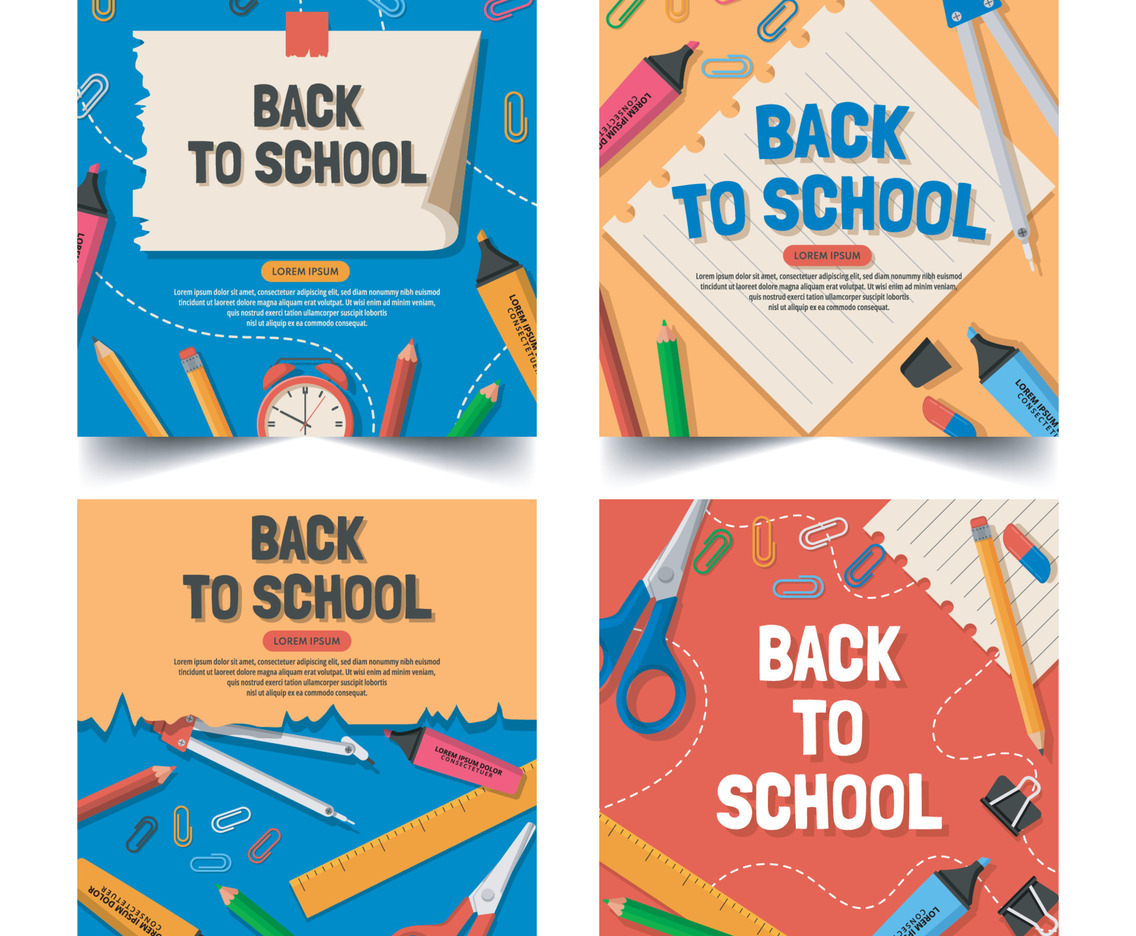 Back to School Media Social Post Collection