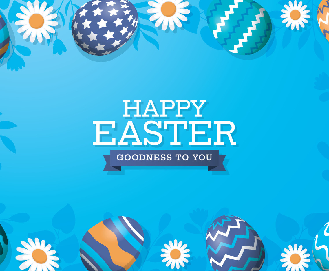 Easter Egg Background Illustration with Flowers