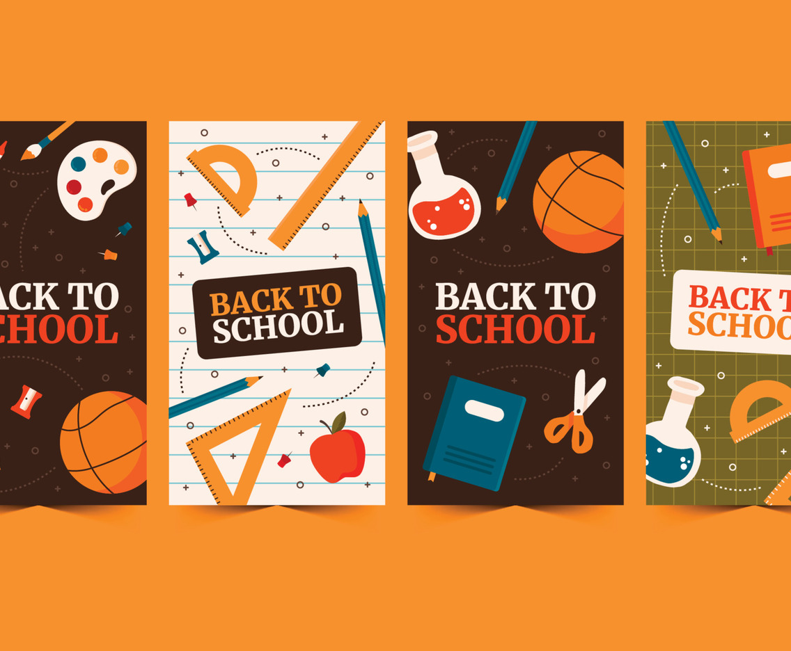 Colorfull Back To School Cartoon Social Media Post or Card