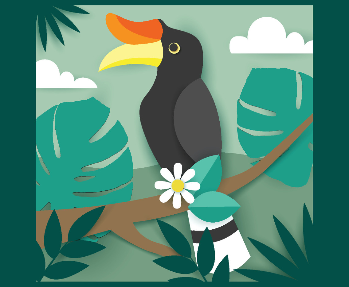 Paper Cut of Exotic Bird