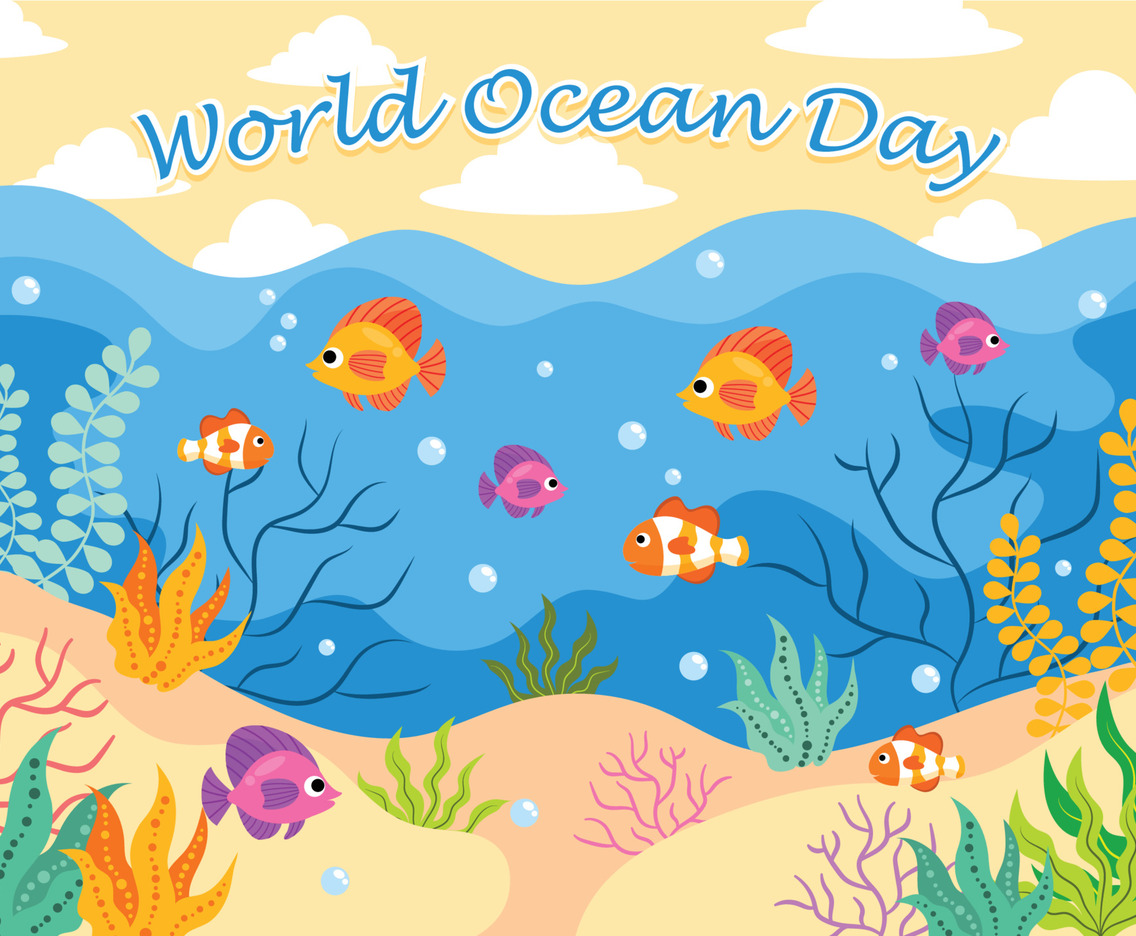 World Ocean Day With Plants and Fishes