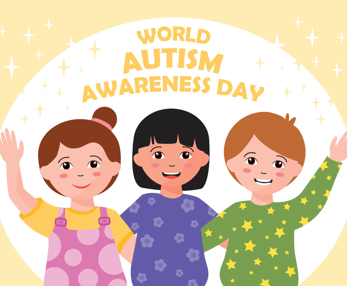 Happy Kids Celebrating World Autism Day