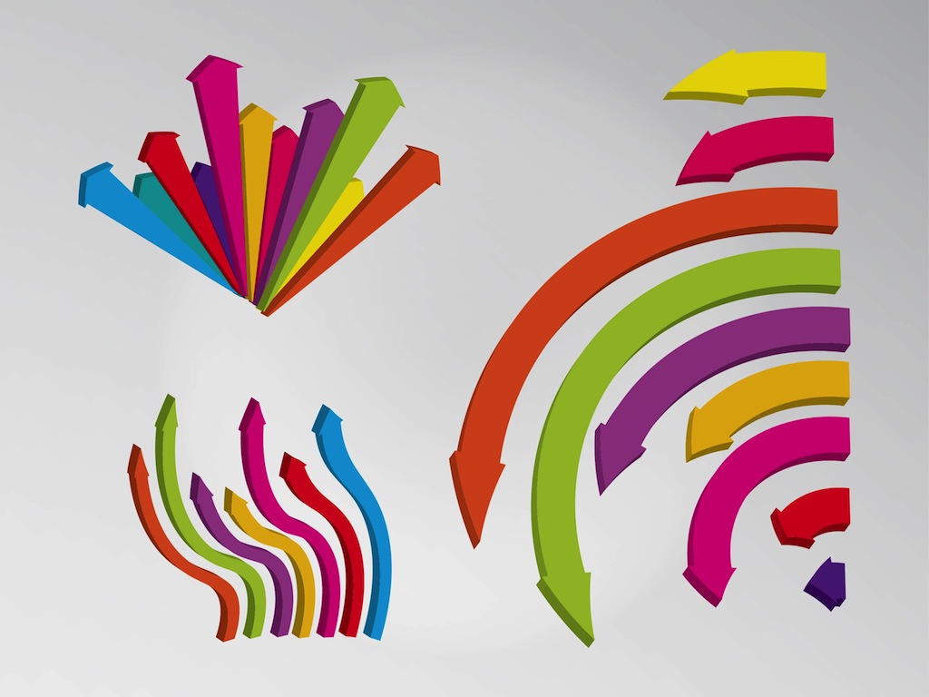 Colorful Curved Arrows