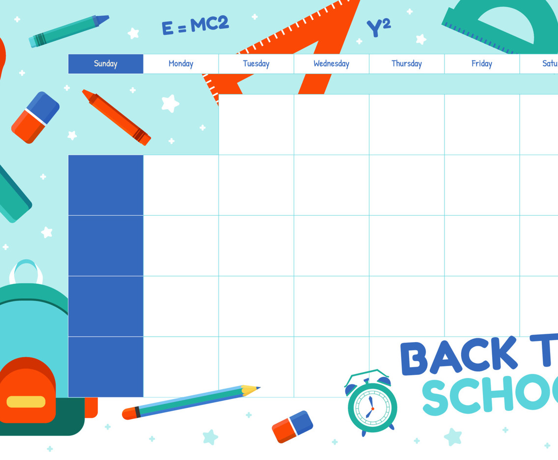 Back To School Journal Table with Flat Cartoon Concept