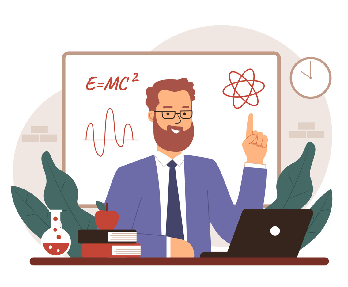 Professor Teaching Physics in the Classroom