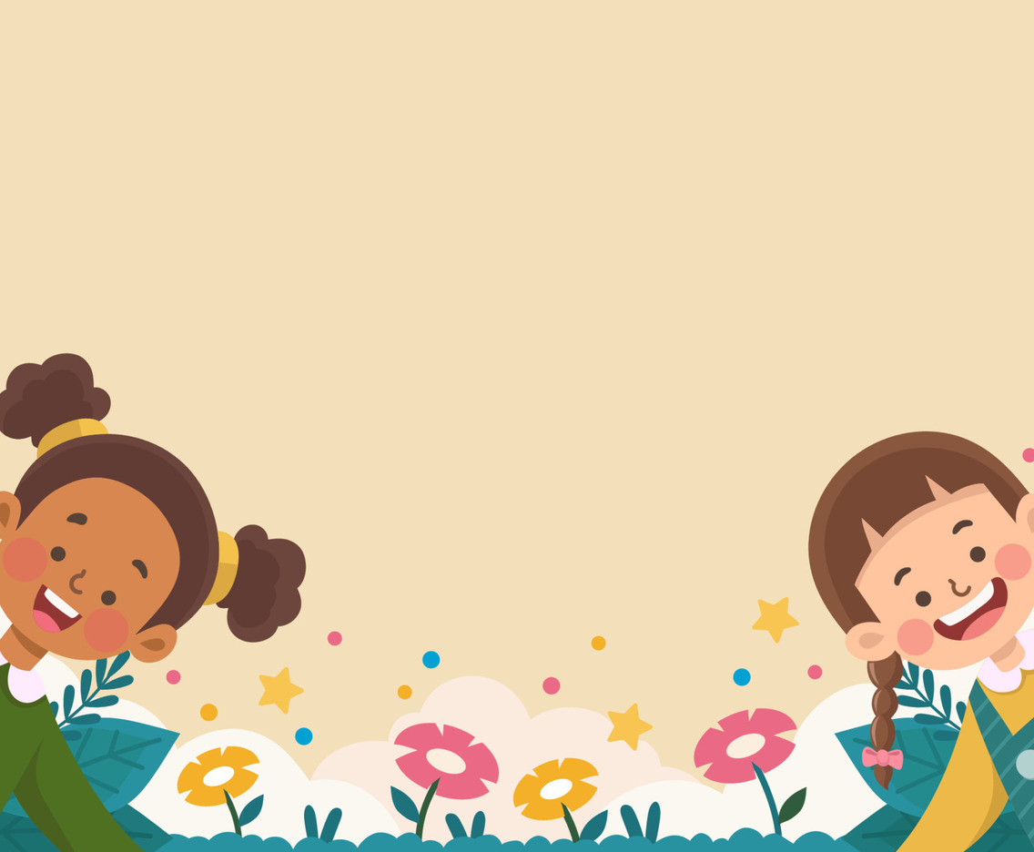 Childrens Day Background With Little Girls
