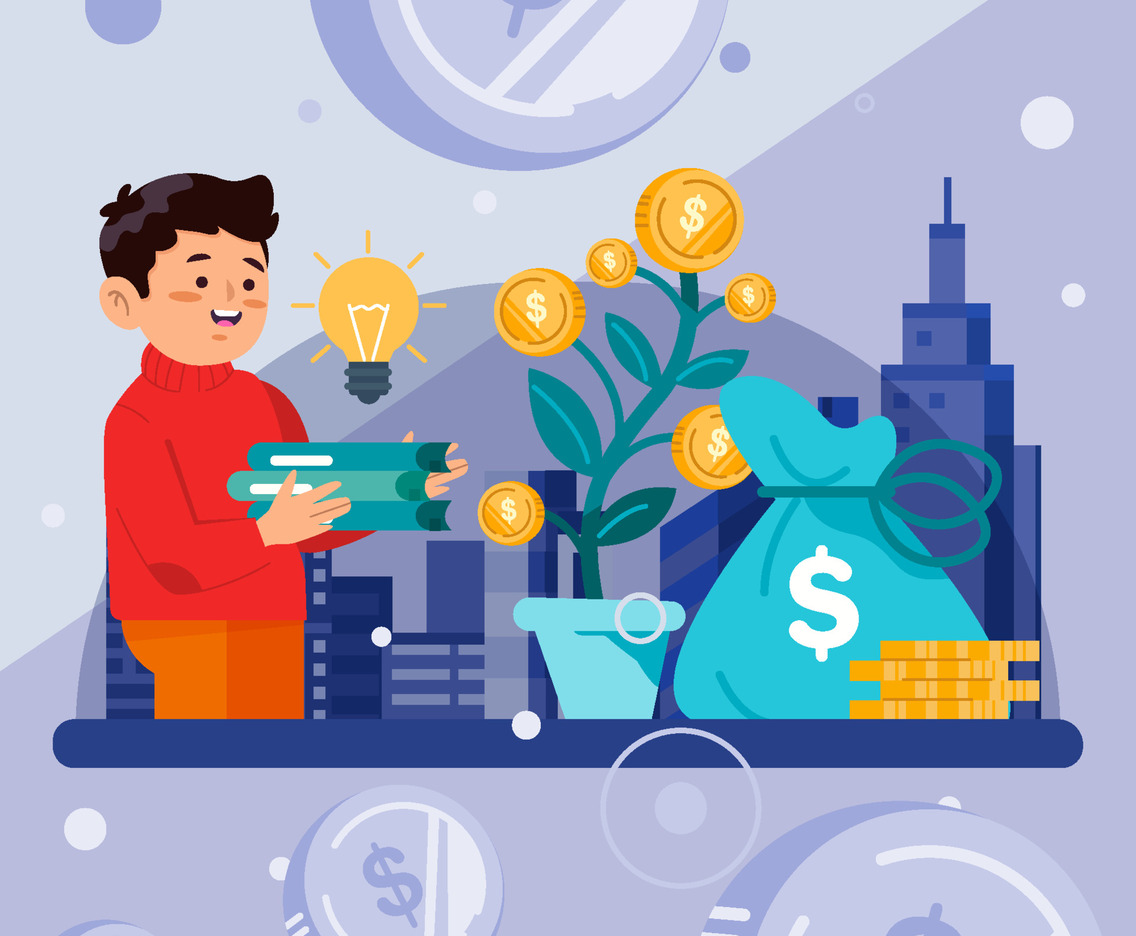 City Boy Learn Financial From Young Age Concept