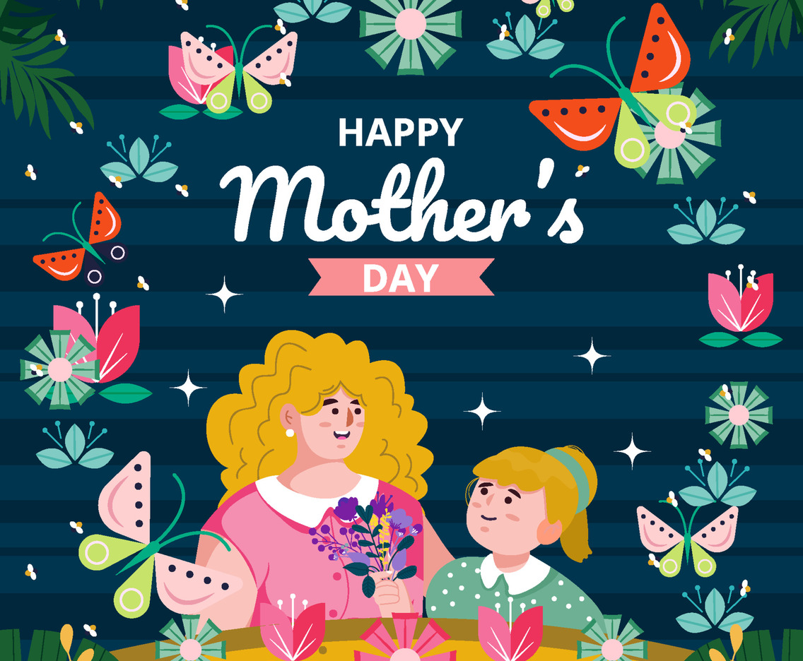 Happy Mother's Day Floral And Nature Composition Concept
