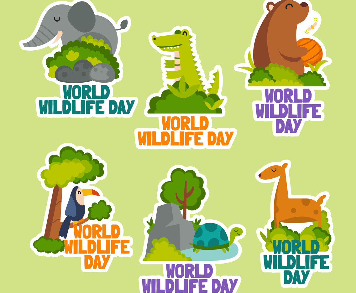 Set of Wildlife Day Stickers