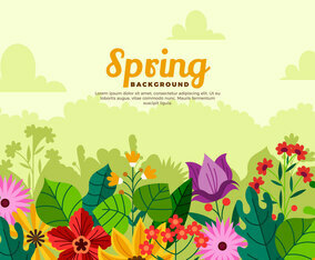 Colorful Spring Flower Border Background Vector Art & Graphics ...