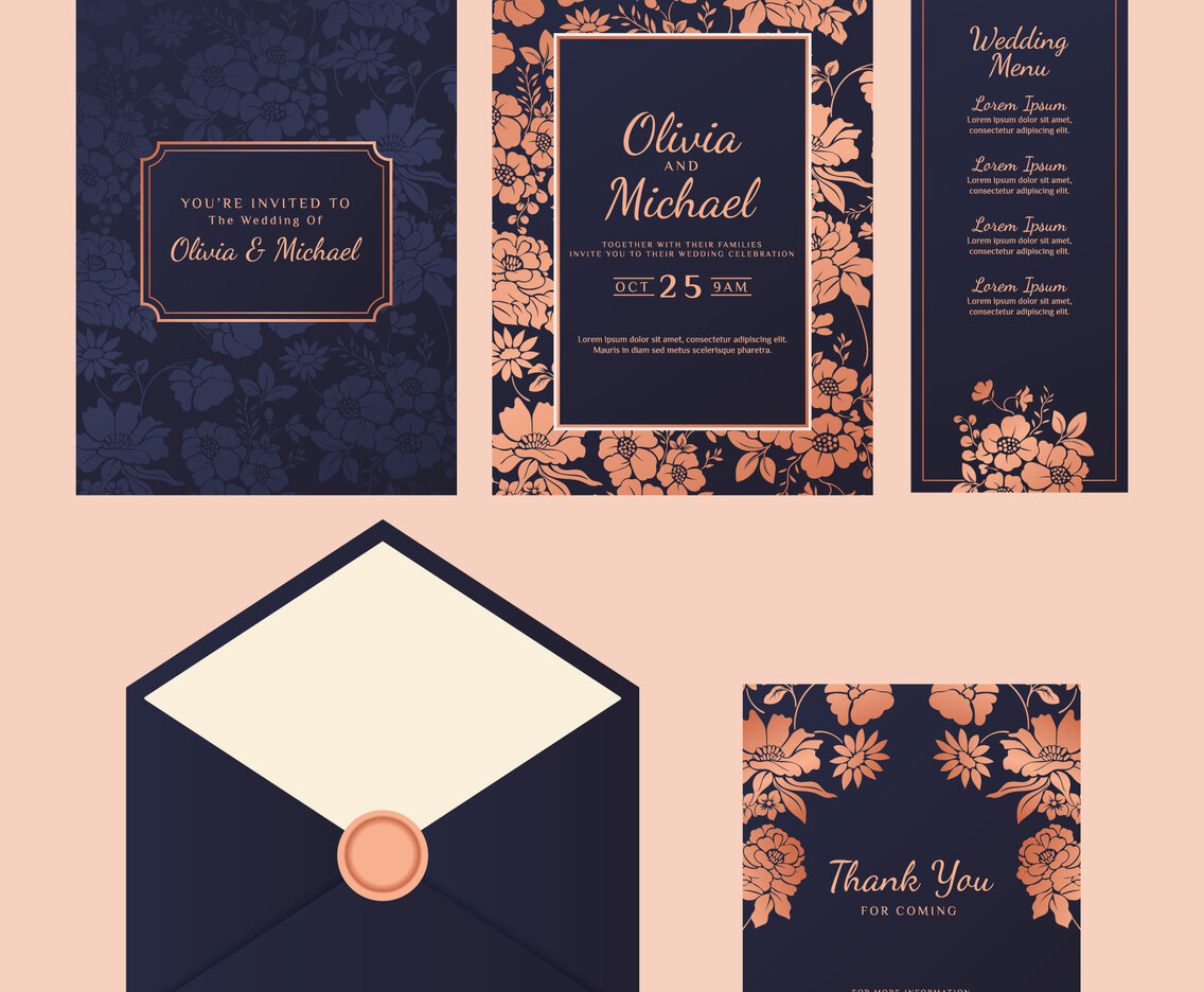 Wedding Invitation Set Template