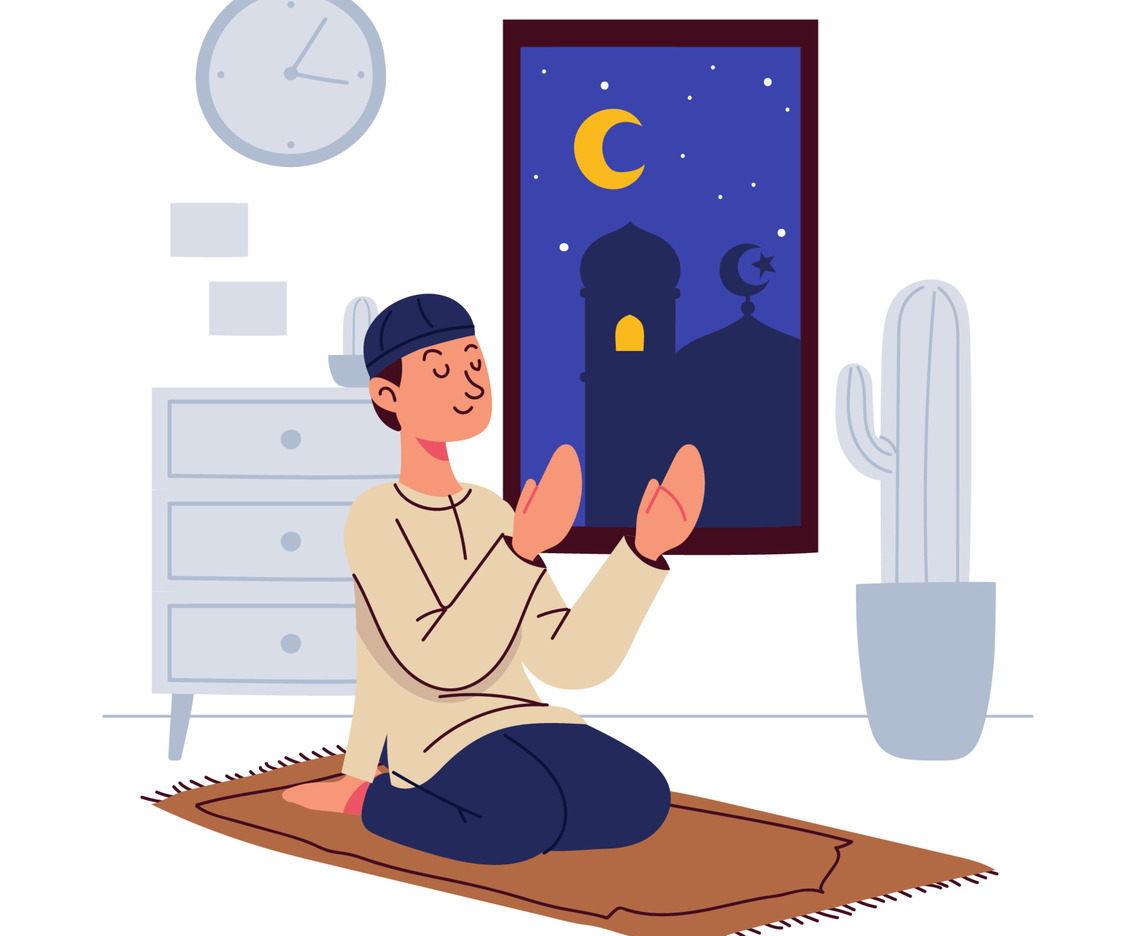 Man Praying at Night