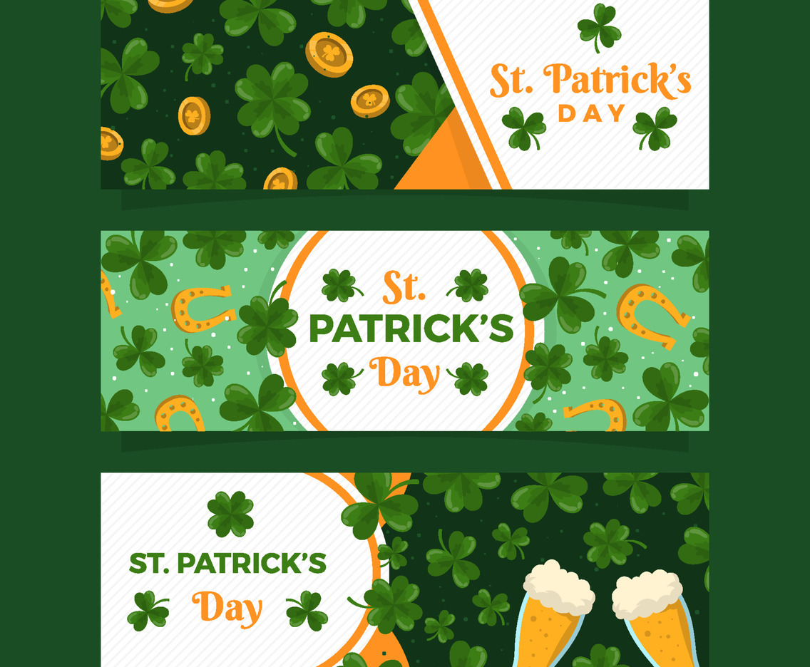 St Patricks Day Clover Banner Collection