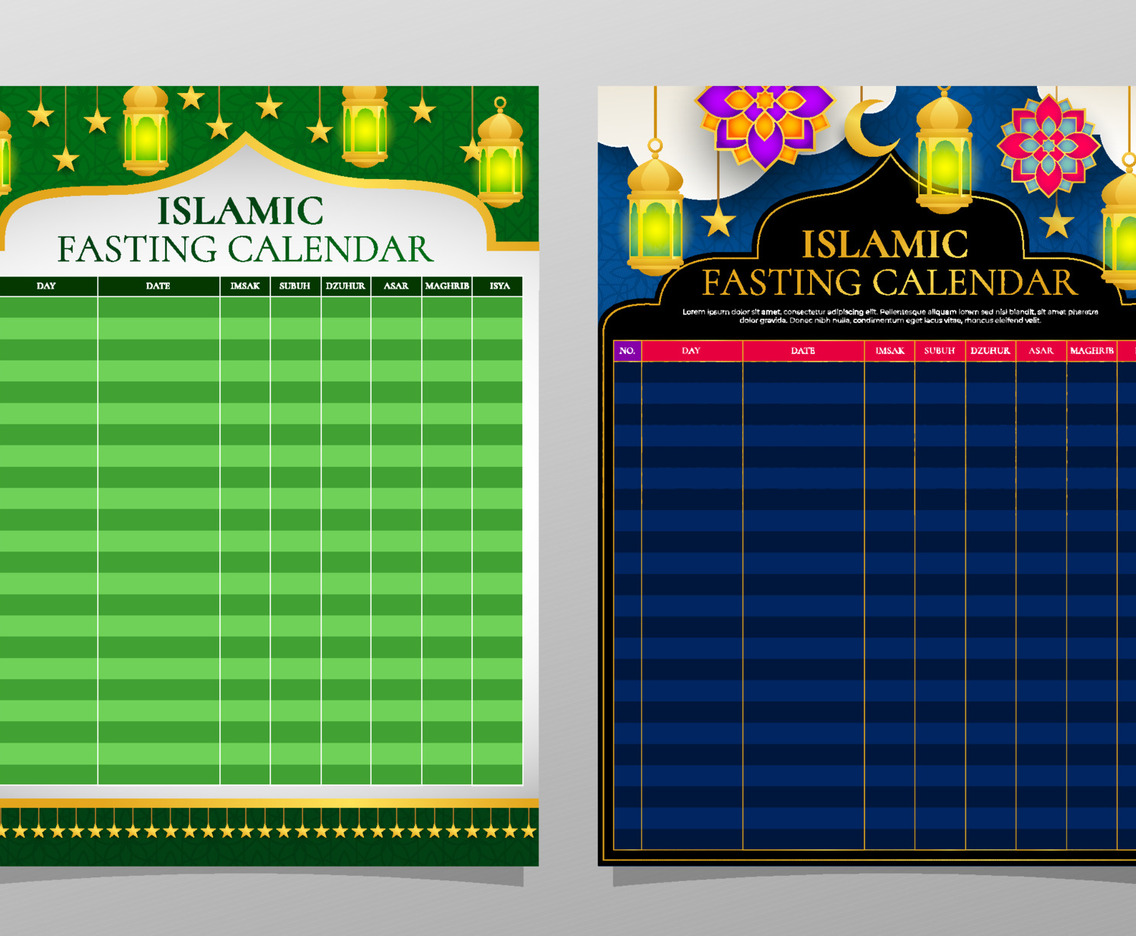 Fasting Month Calendar Template