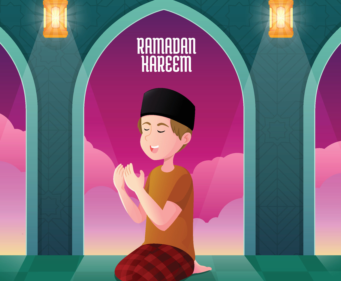 Ramadan Moslem Man Pray at Mosque