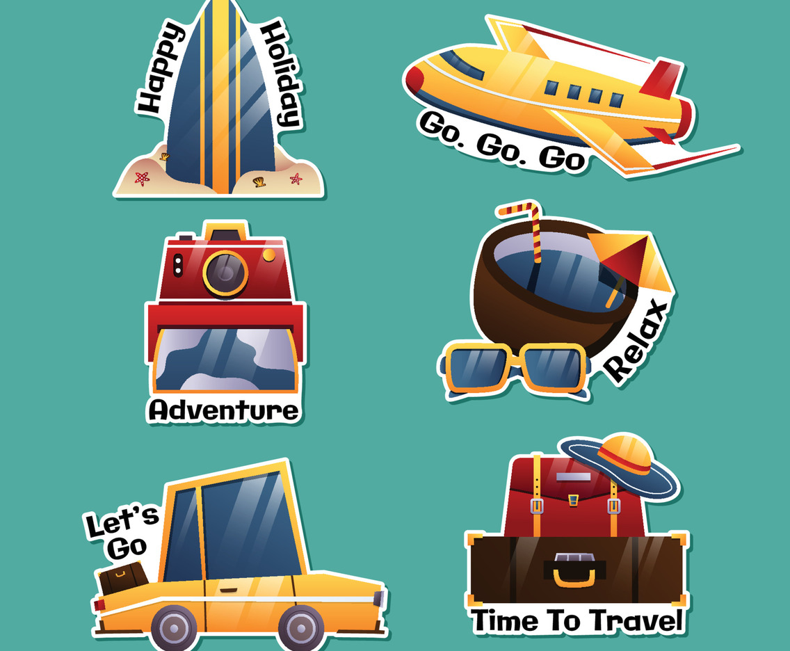 Travel Elements Sticker for Journaling