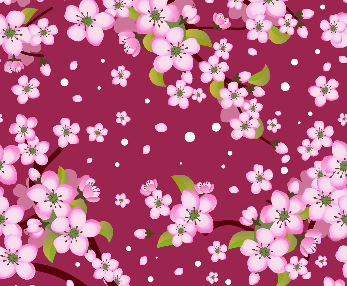 Beauty Spring with Cherry Blossom Seamless Pattern