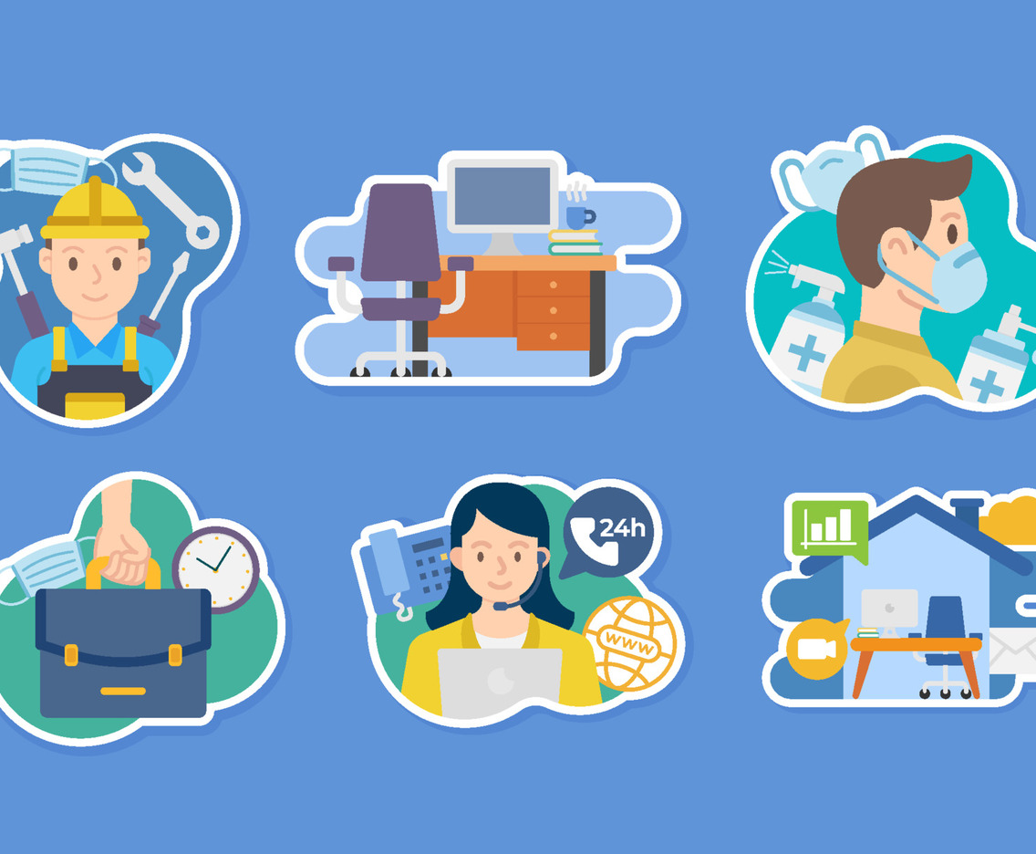 Back To Work Activity Sticker Set