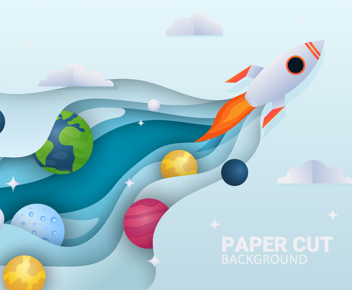 Background of Paper Cut Planet