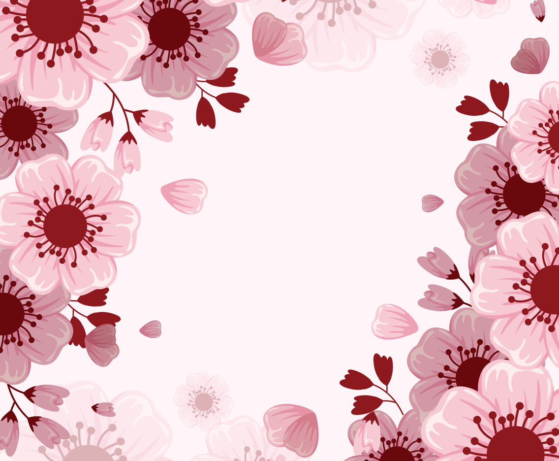 Cherry Blossom Flower Frame Background